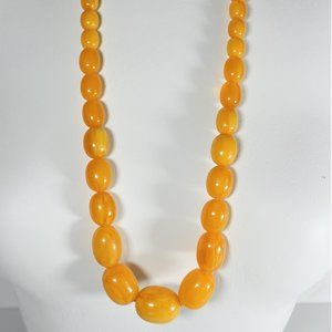 Vintage Bakelite Beaded Necklace Butterscotch #1